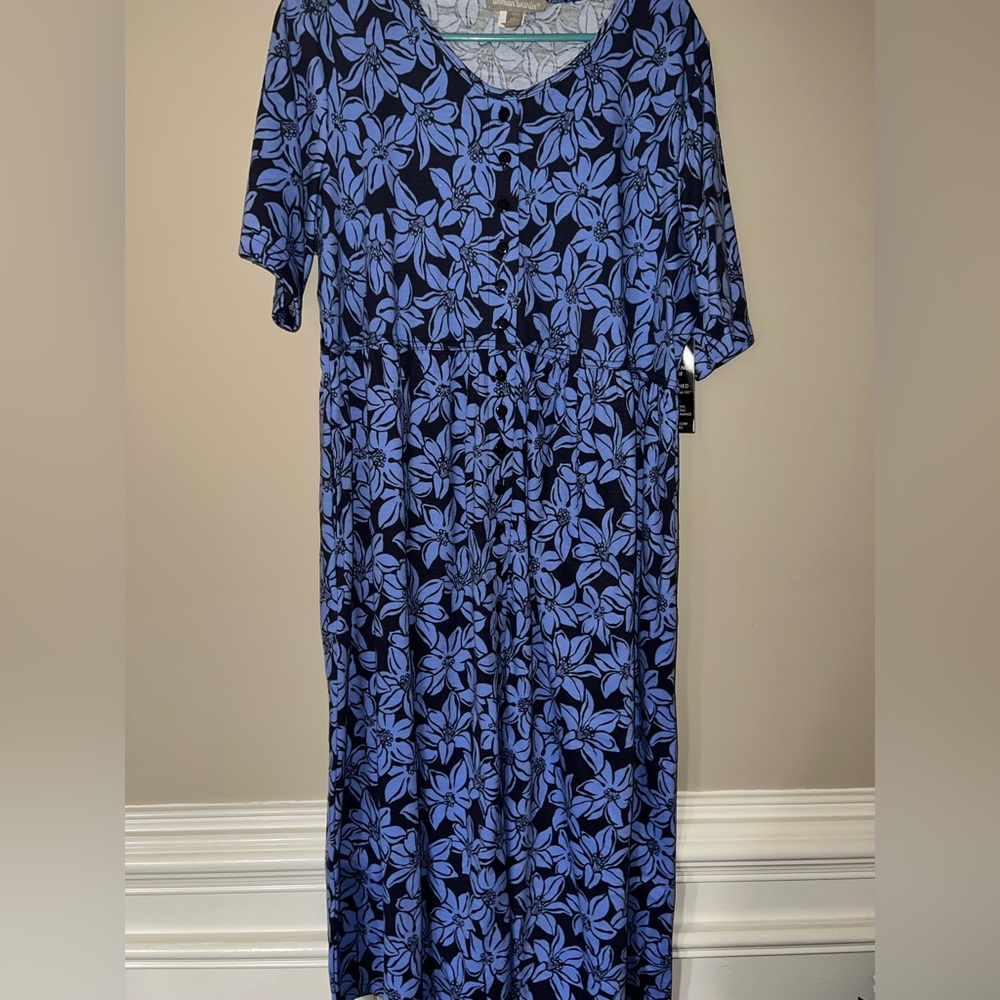 Woman Within Women's Plus Size Button-Front Essential Dress - Petite L - NWT